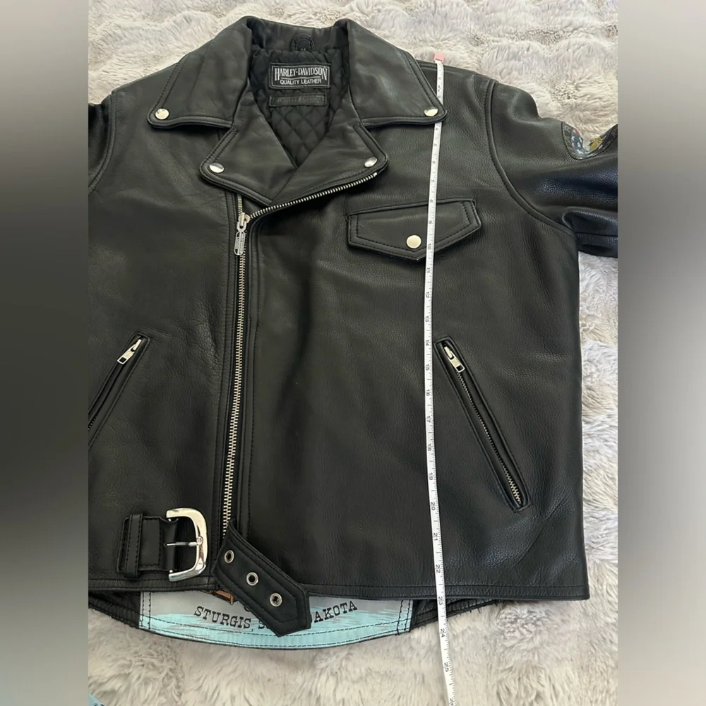 Harley-Davidson USA Made Leather Jacket Eagle Graphic Sturgis 44